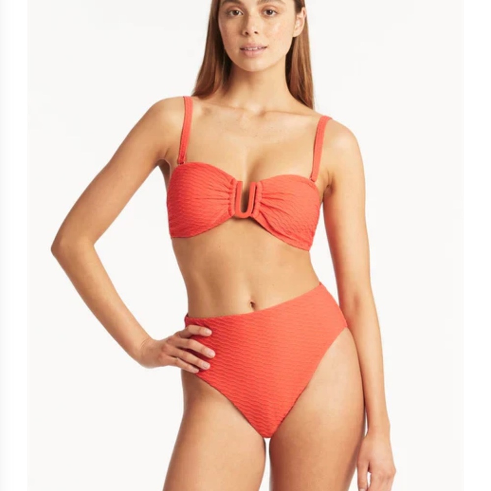 Sea Level Swim Australia coral bikini top. Bandeau